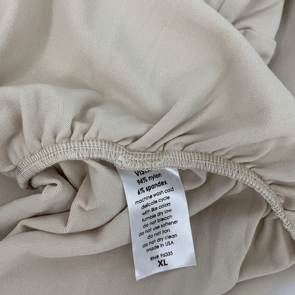 Susana Monaco twist front shirt top blouse jersey knit ruched Almond tan new XL - Picture 6 of 6